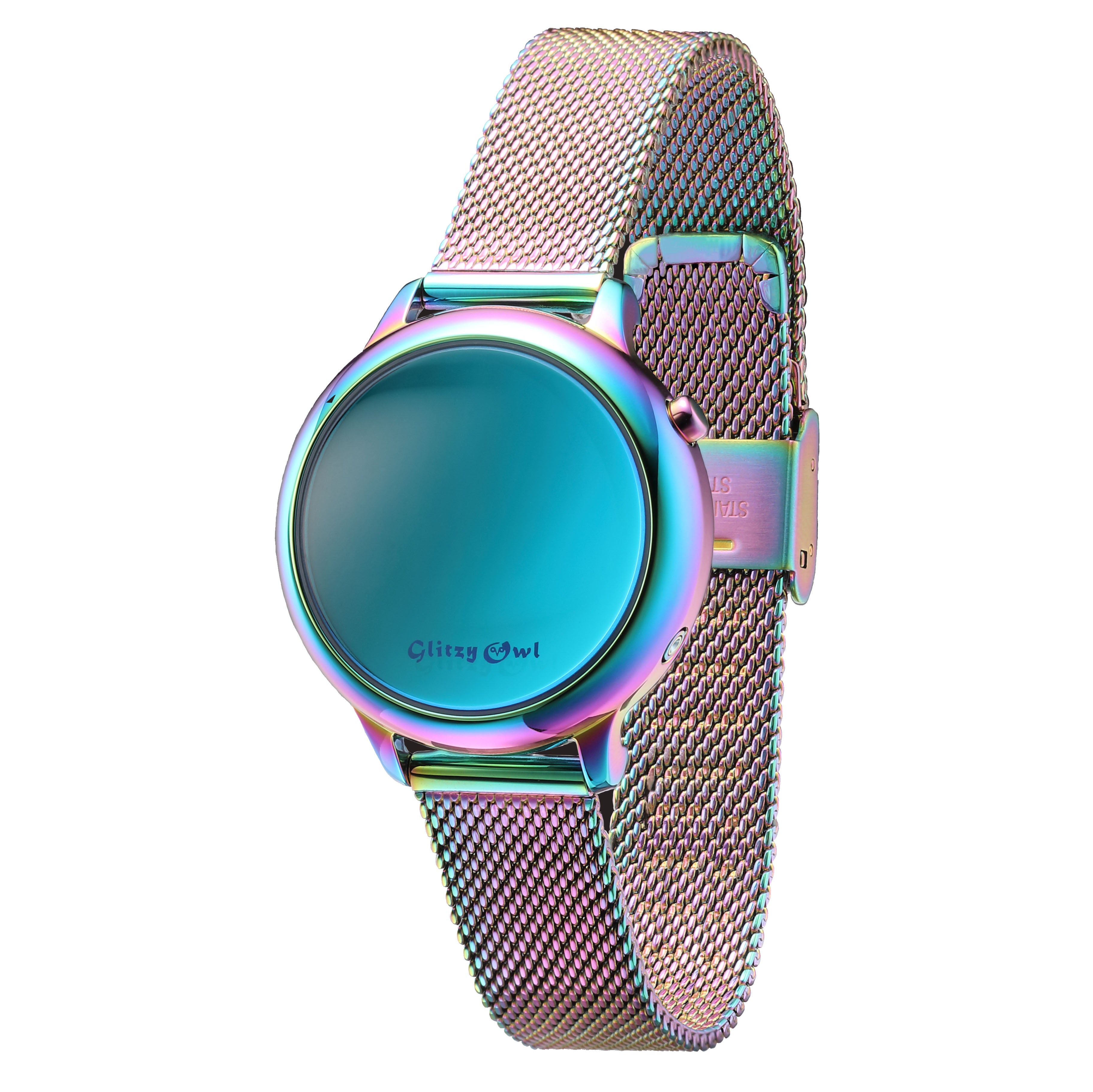 THE BUBBLE LED Iridescent Stainless Steel Watch