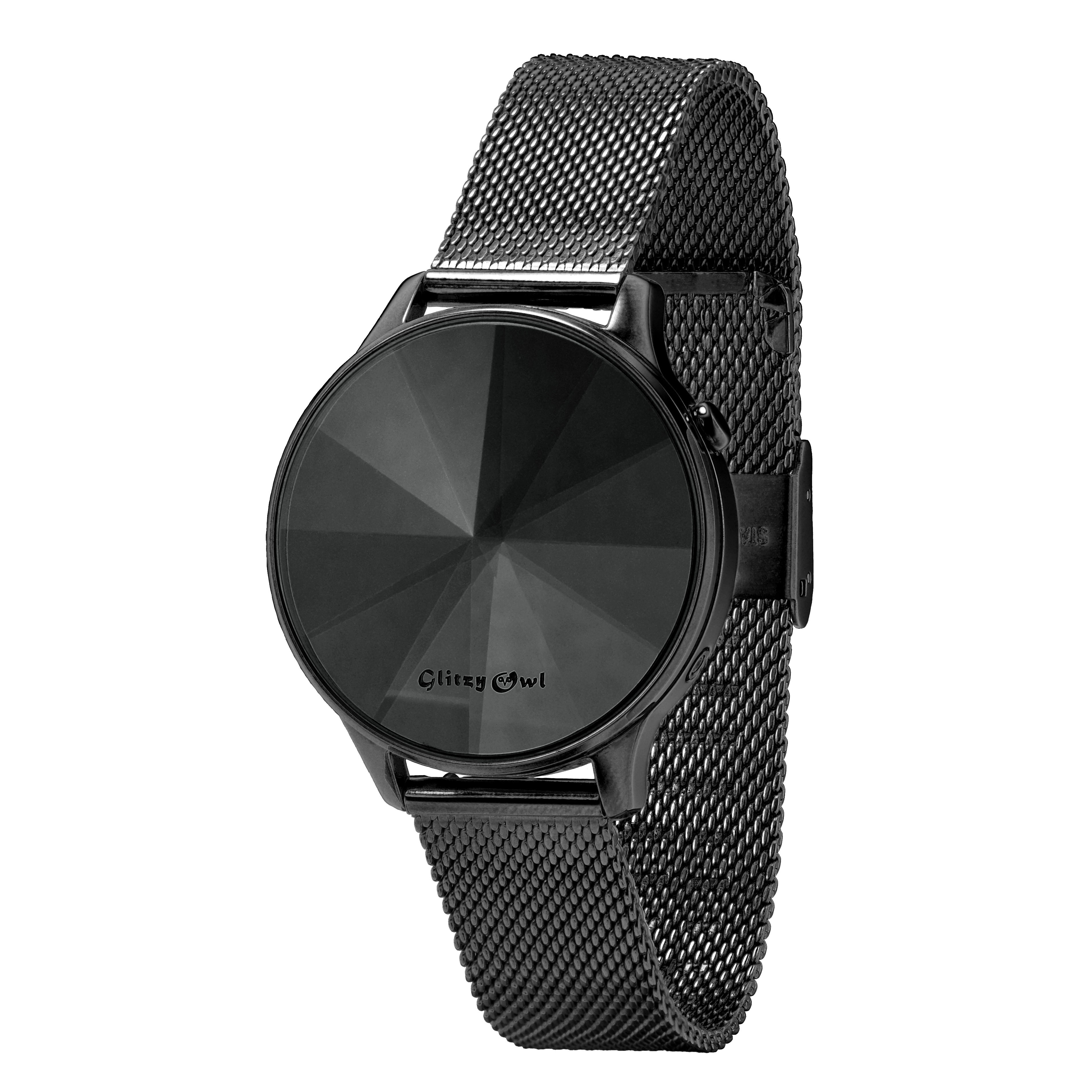 THE DIAMOND LED Black Stainless Steel Watch