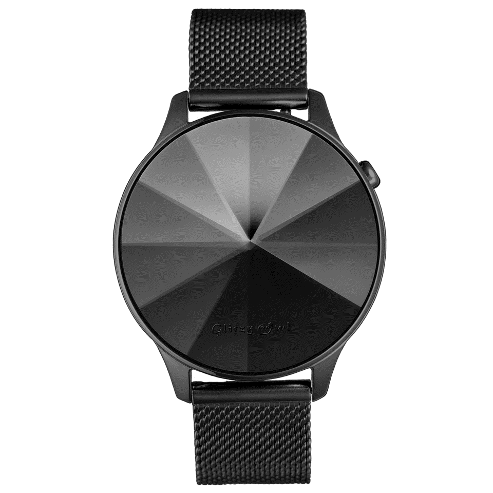 THE DIAMOND LED黒色ステンレス鋼腕時計