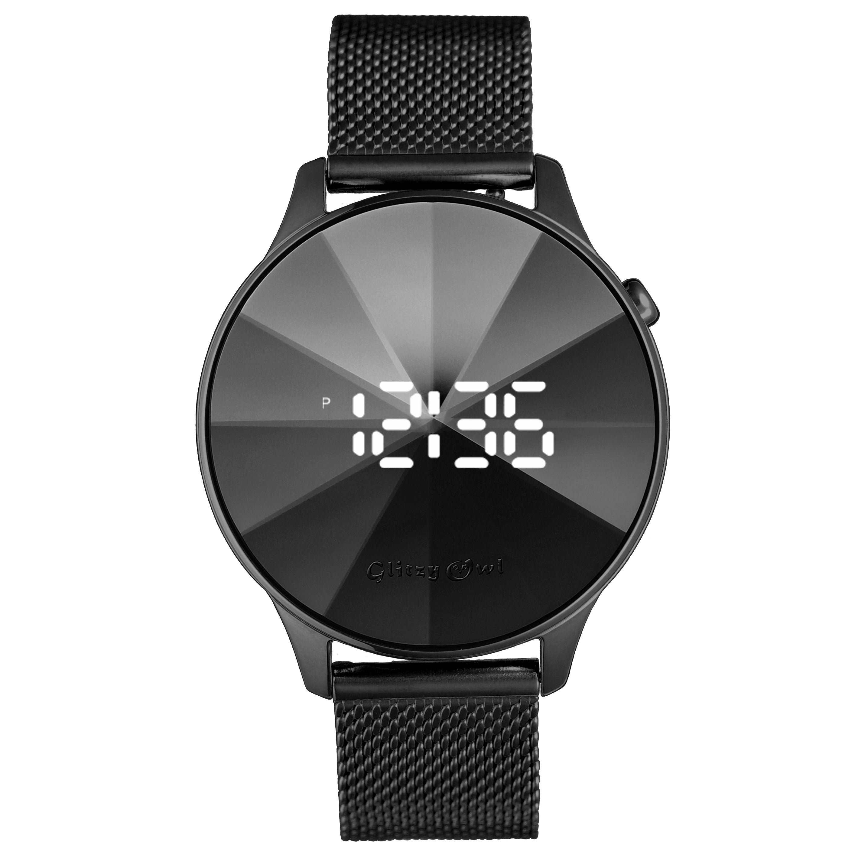 THE DIAMOND LED Black Stainless Steel Watch