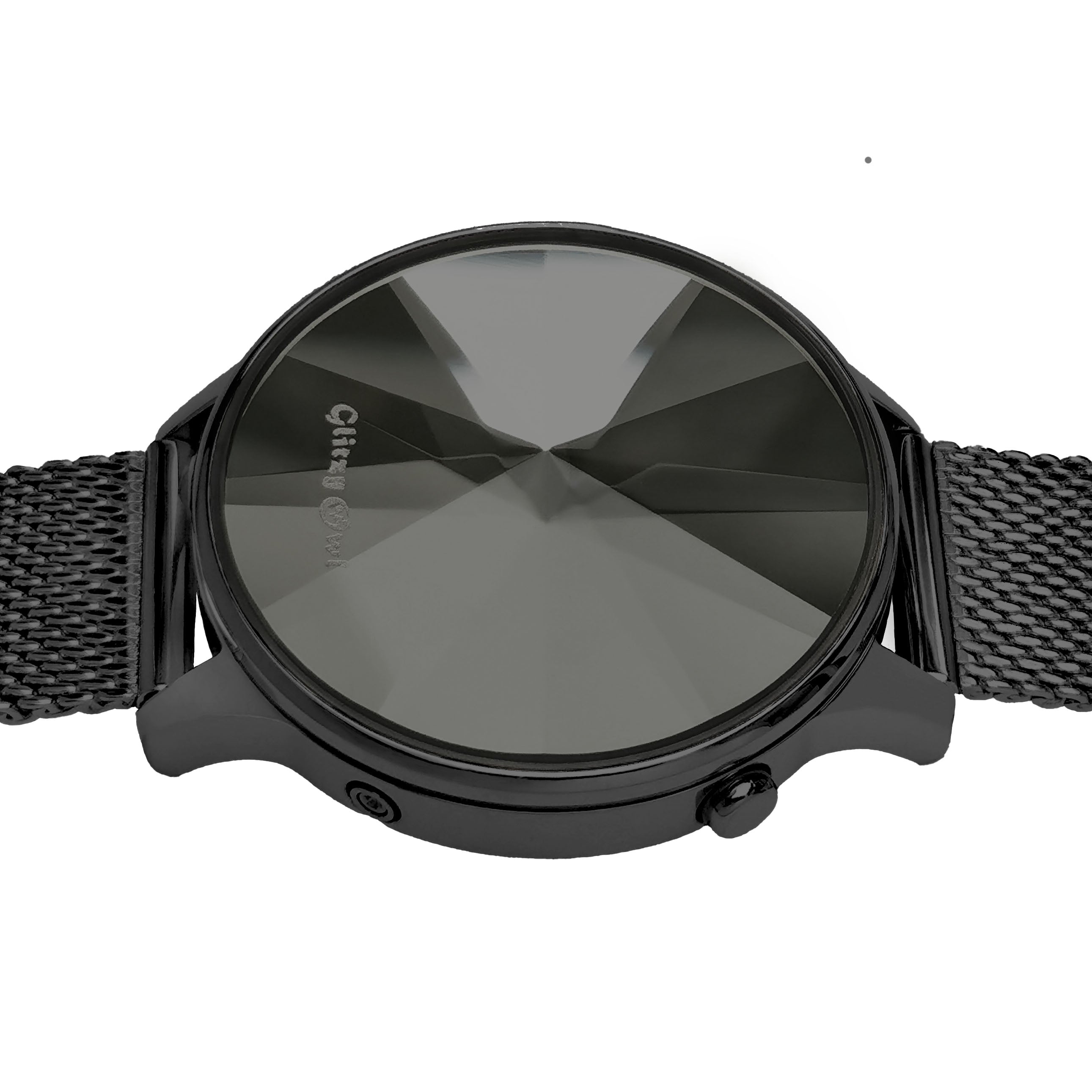 THE DIAMOND LED黒色ステンレス鋼腕時計