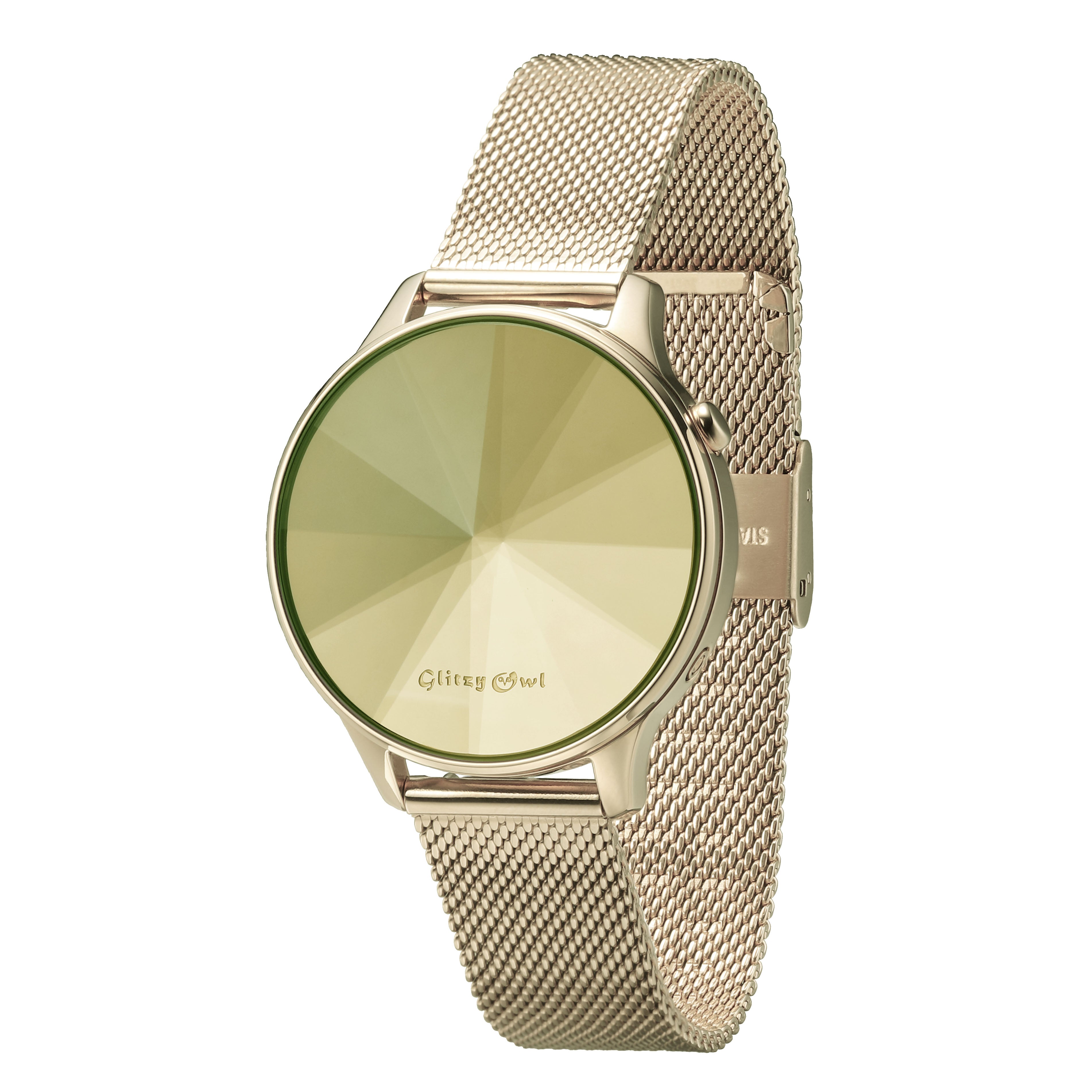 THE DIAMOND 系列 - LED金色不鏽鋼手錶