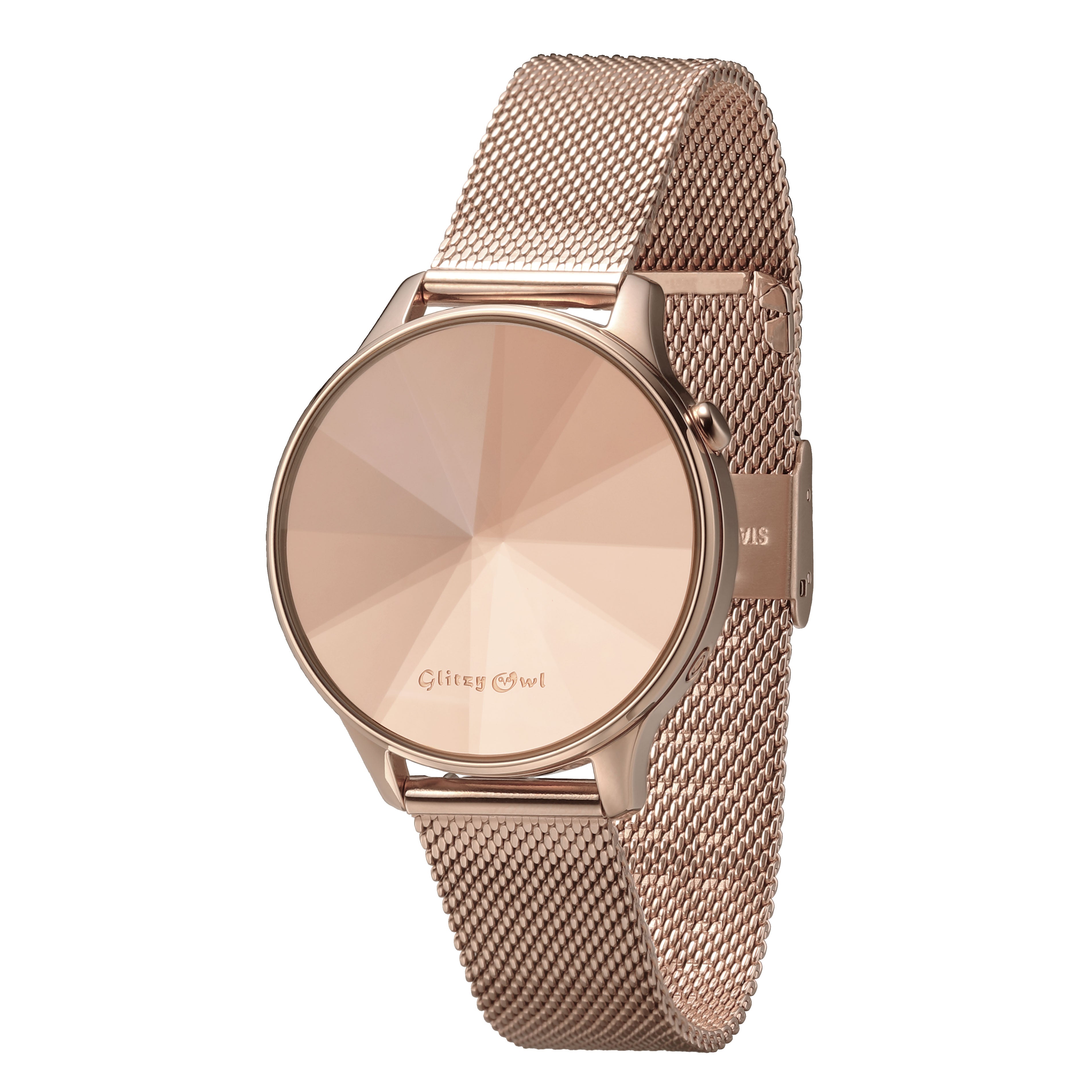 THE DIAMOND LED Rose Gold-Tone Stainless Steel Watch