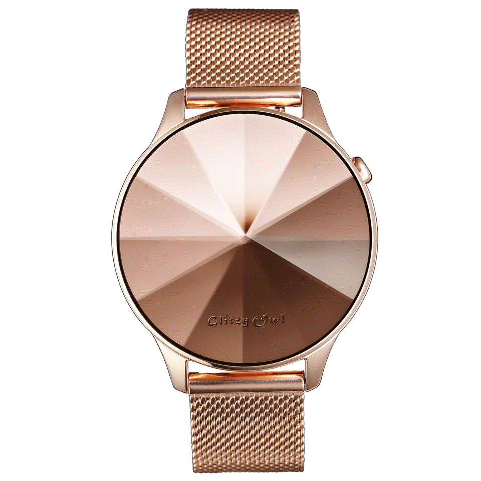 THE DIAMOND系列 - LED玫瑰金色不鏽鋼手錶