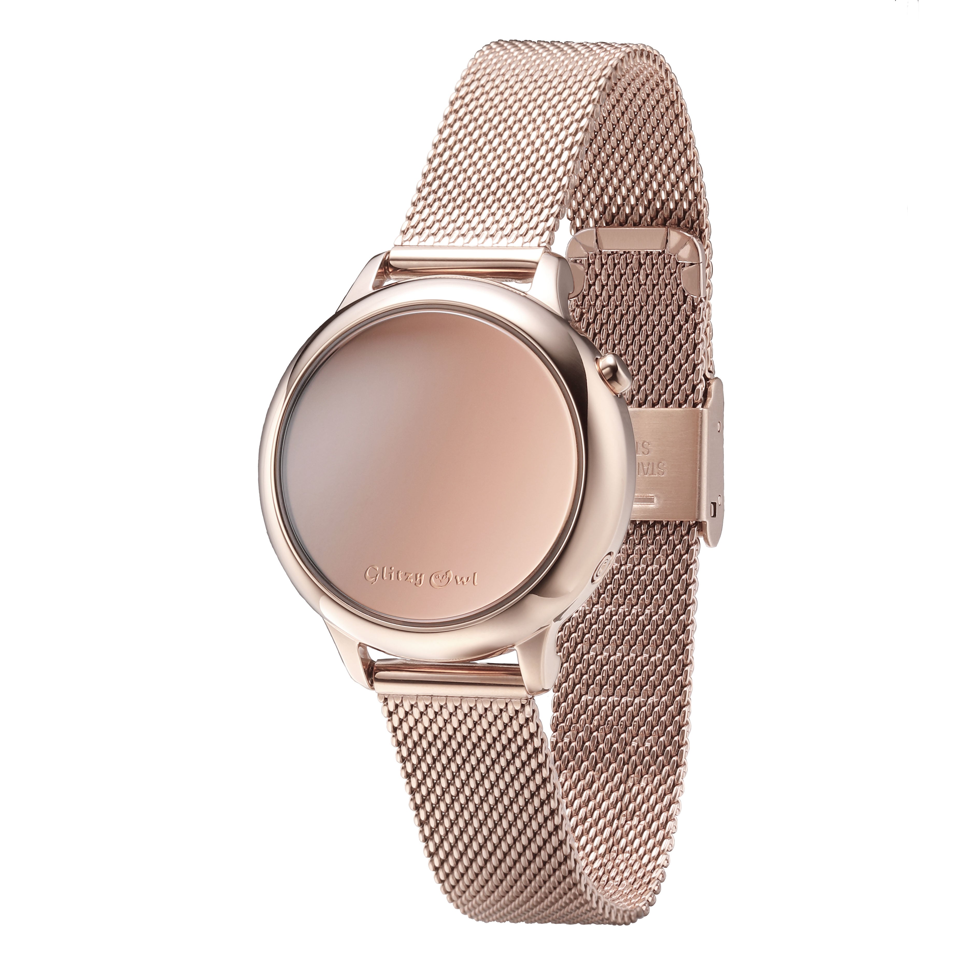 THE BUBBLE LED Rose Gold-Tone Stainless Steel Watch