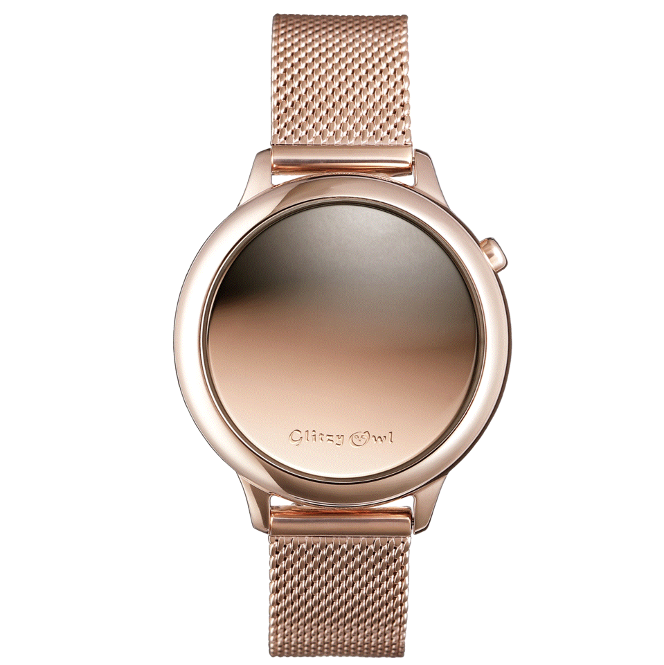 THE BUBBLE系列 - LED玫瑰金色不鏽鋼手錶