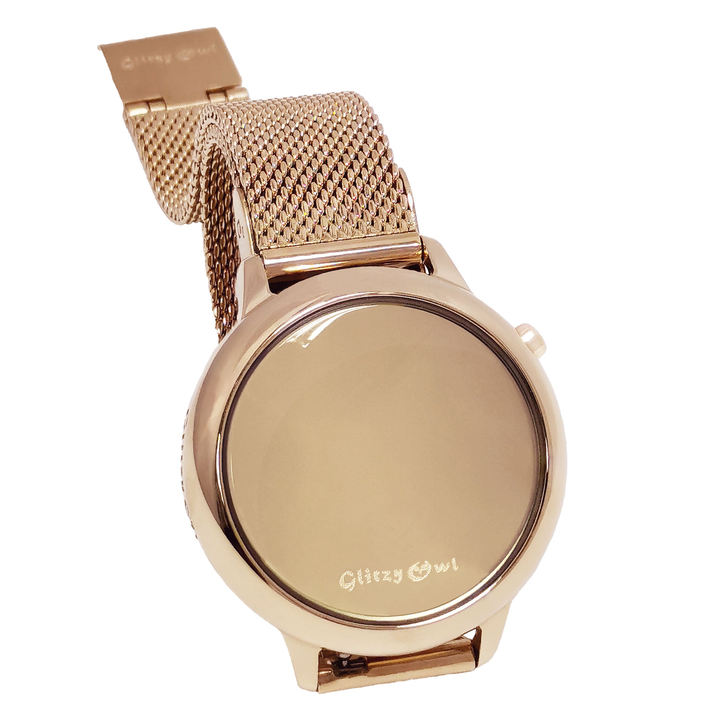 THE BUBBLE LED Rose Gold Tone Stainless Steel Watch Glitzy Owl