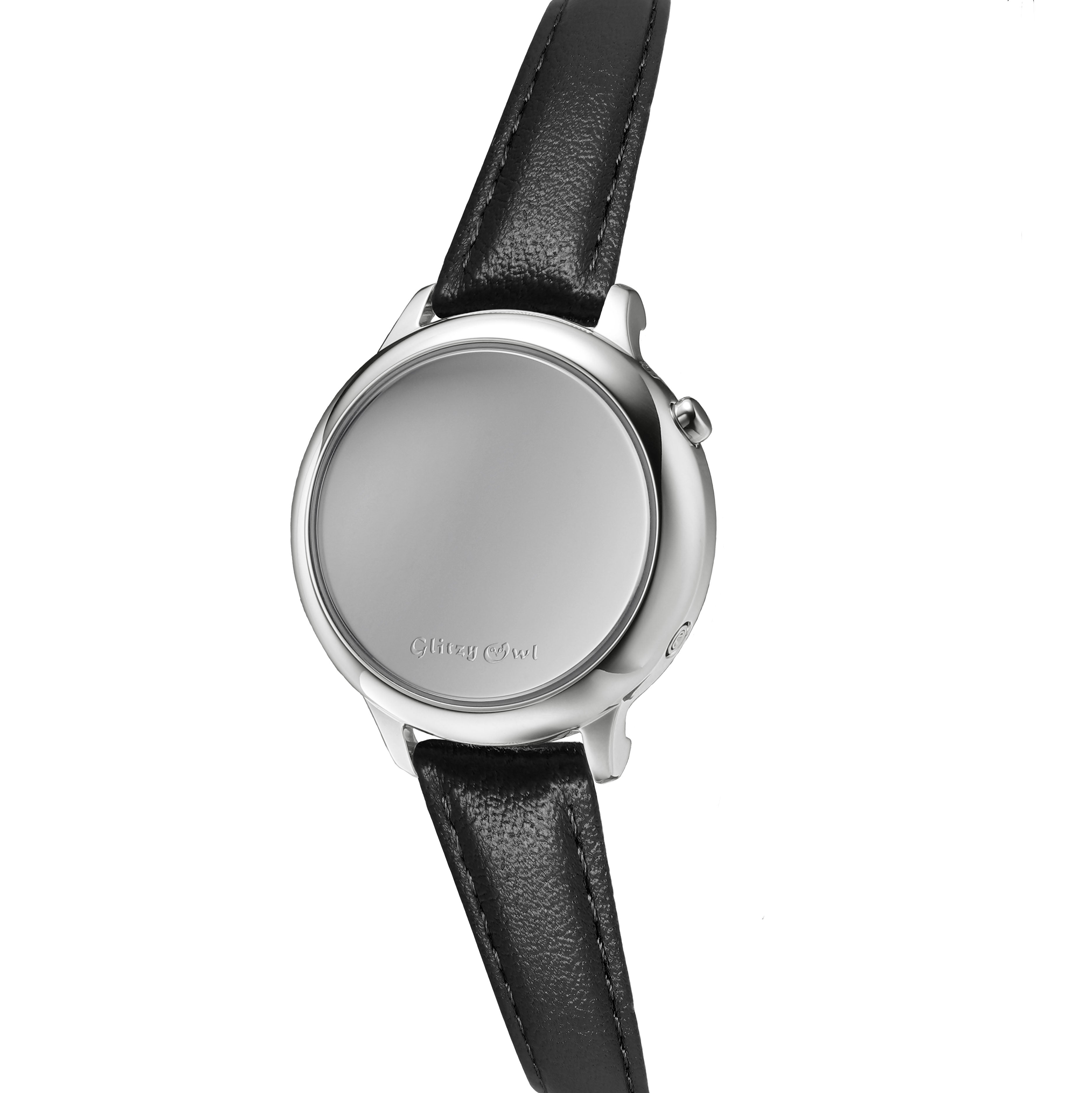 THE BUBBLE系列 - LED不鏽鋼配黑色真皮帶手錶