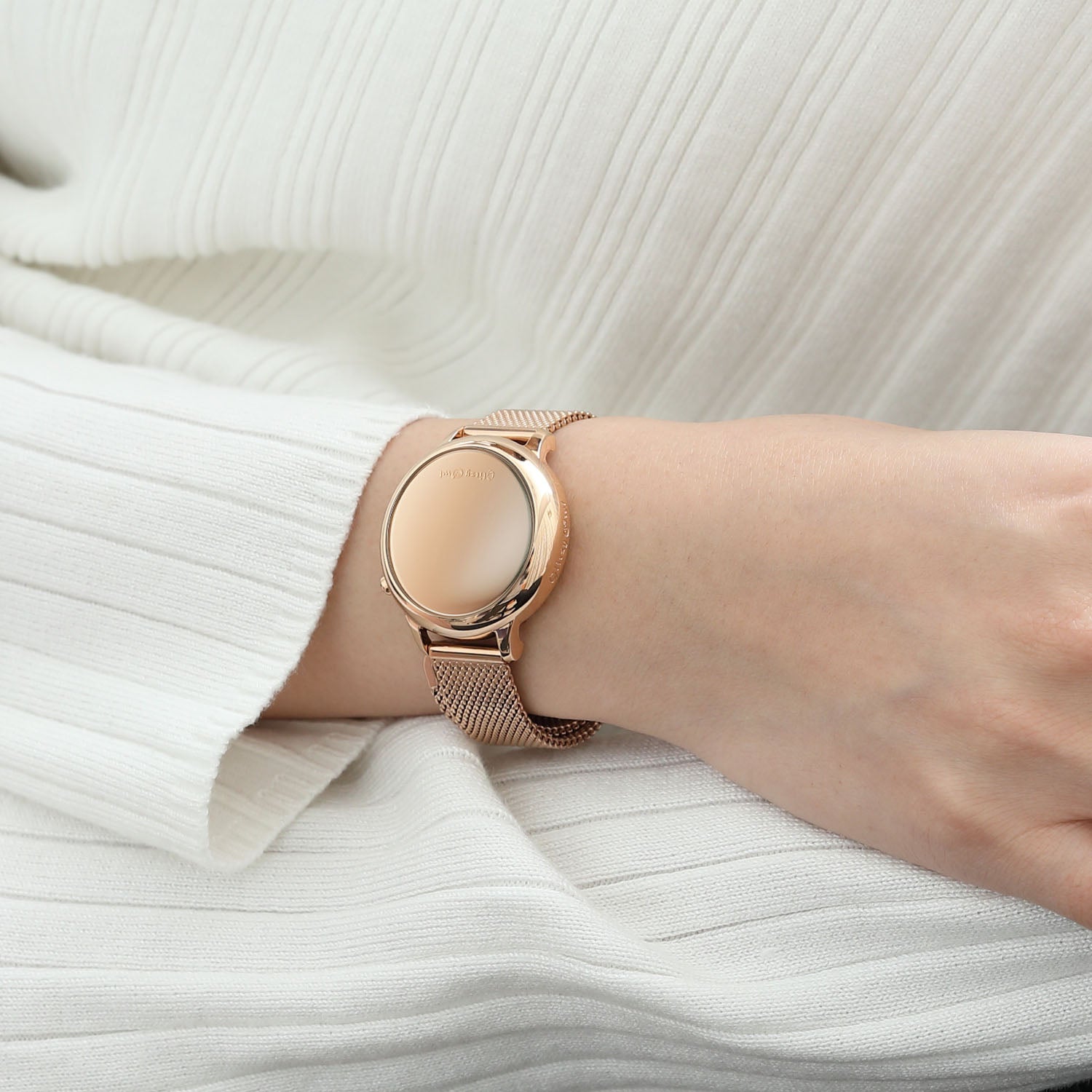 THE BUBBLE LED Rose Gold-Tone Stainless Steel Watch