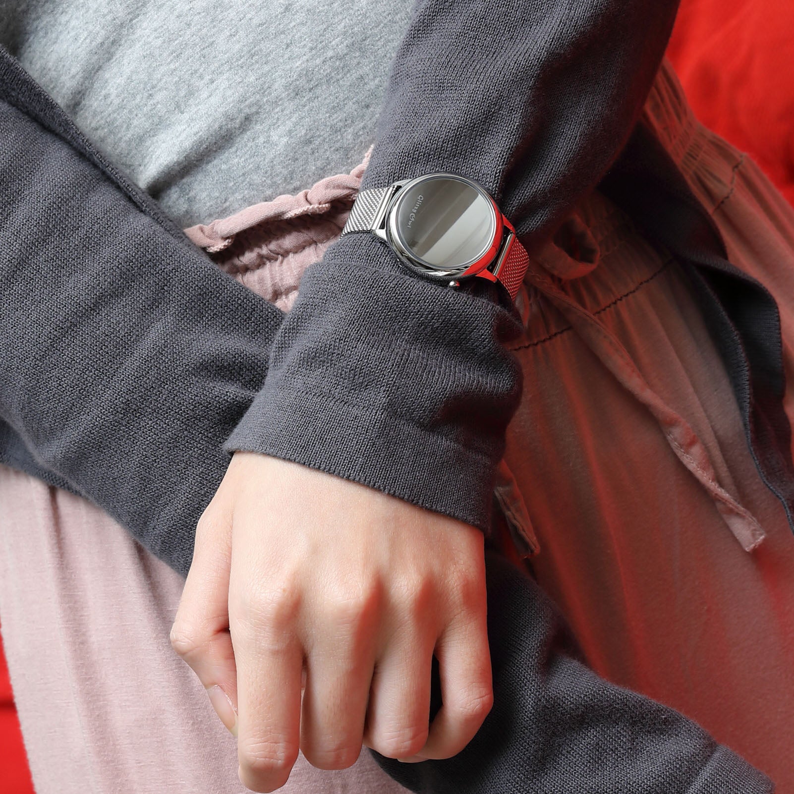THE BUBBLE系列 - LED鋼色不鏽鋼手錶
