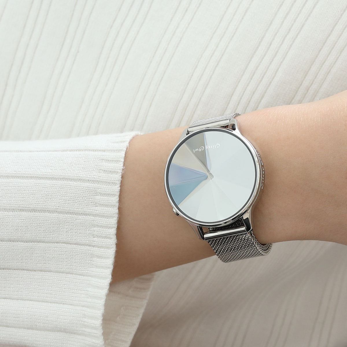 THE DIAMOND系列 - LED鋼色不鏽鋼手錶